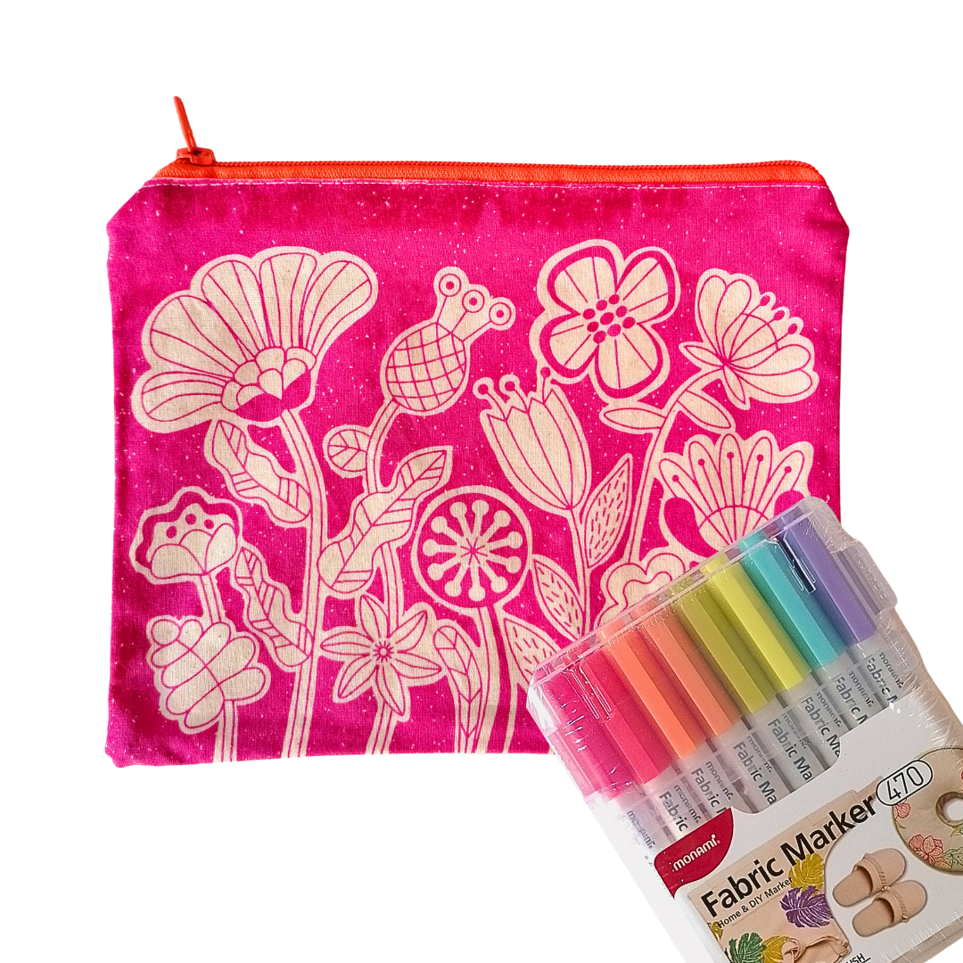 Kit Estuche para decorar y marcadores para tela