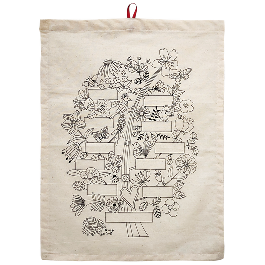 Árbol genealógico en tela, para pintar o bordar