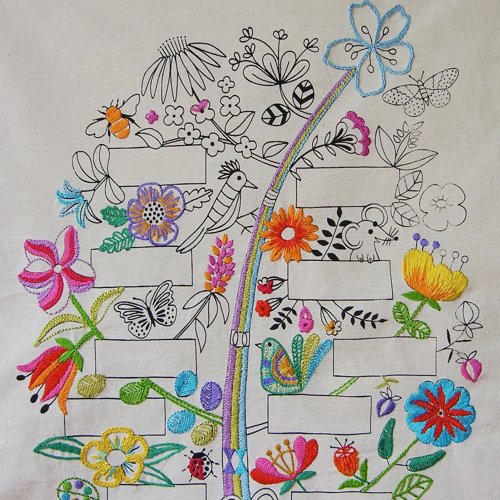 Árbol genealógico en tela, para pintar o bordar